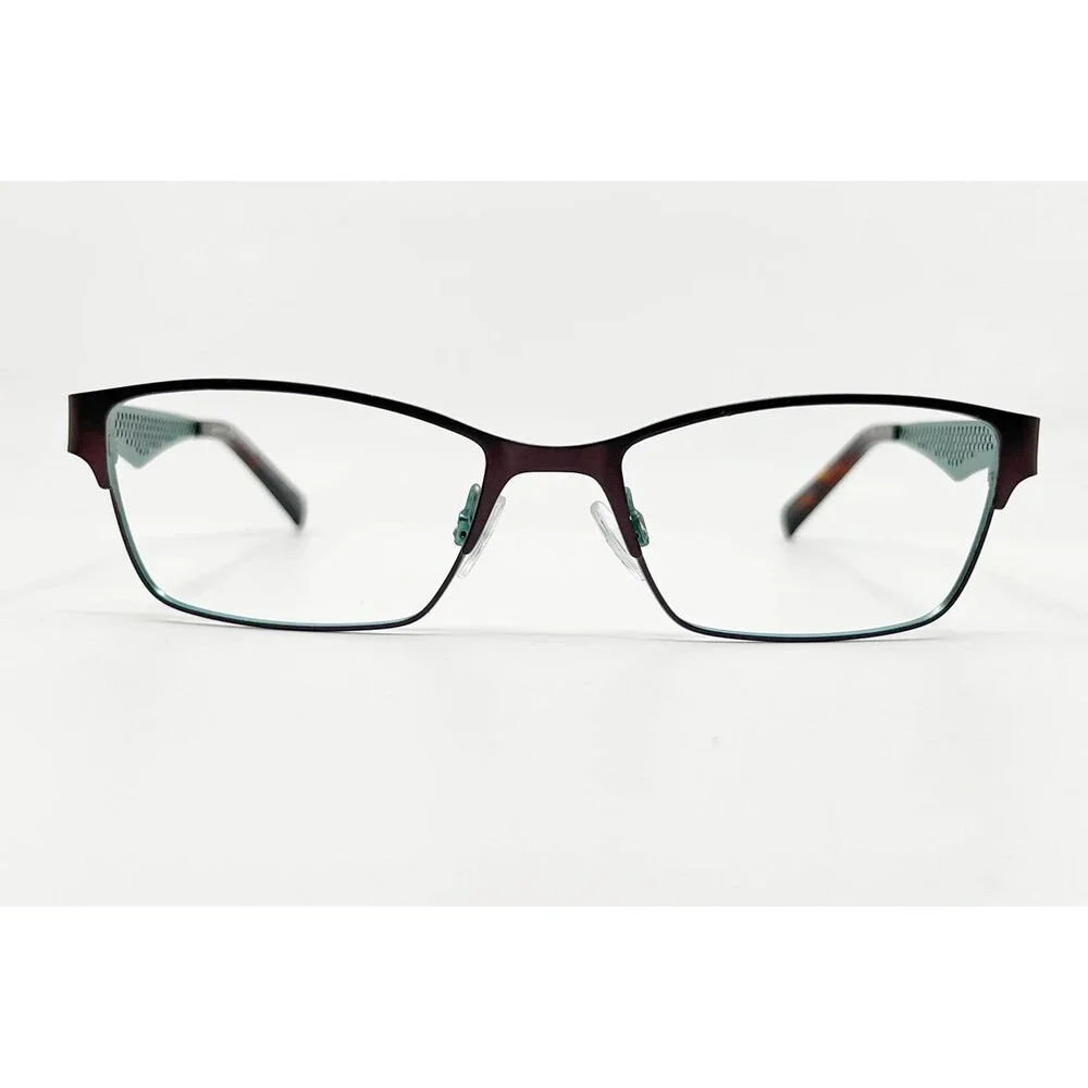 Project Runway Eyeglasses Women Teal Brown PR 128M 171 Rectangle 52-17-135
